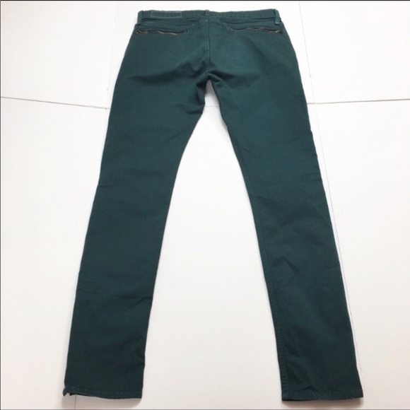 Rag and Bone Green Ankle Zip Skinny Jeans - Picture 4 of 5